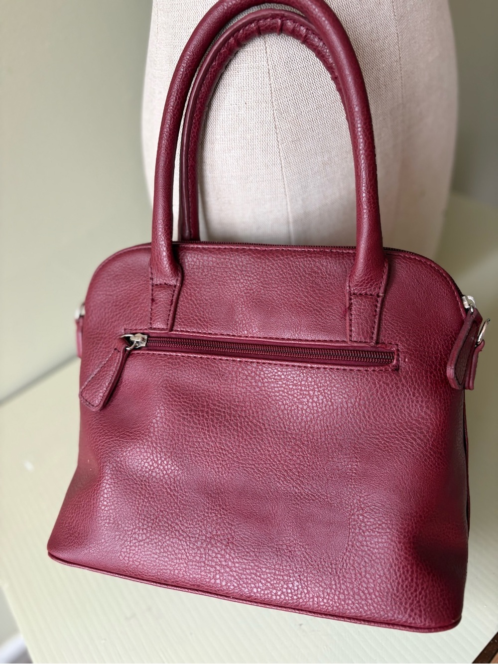 Roots 73 Red Burgundy Top-Handle Shoulder vegan leather Bag y2k - Picture 2 of 11